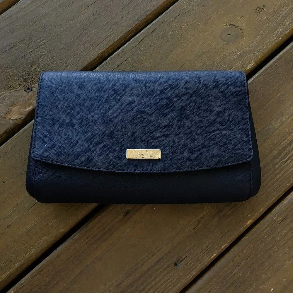 Kate Spade Navy Saffiano Leather Crossbody Purse